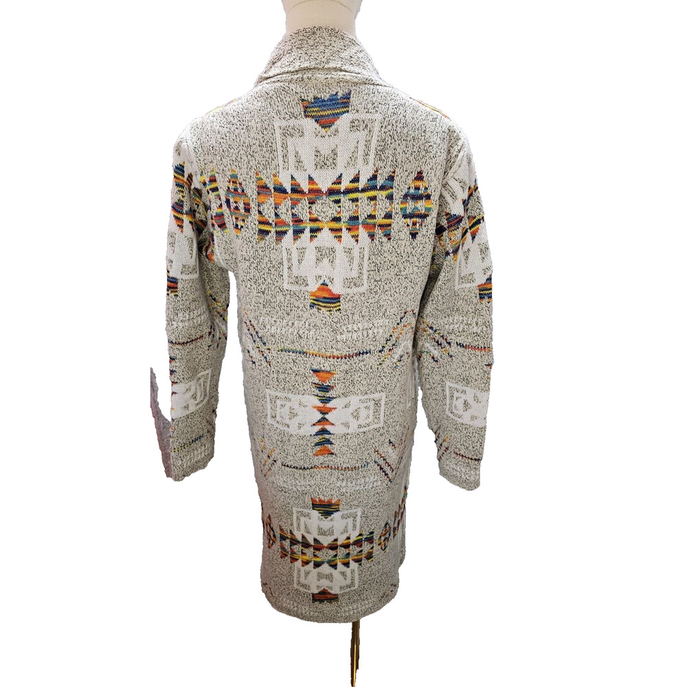 Northern Angel by Anthropologie Long Open Sweater Duster Southwest Aztec Size S‎
